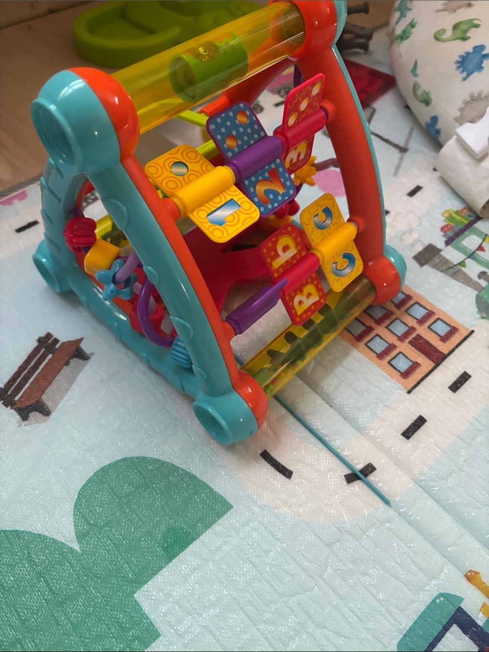 Colorful Alphabet Activity Cube - Blue & Orange Baby Toy